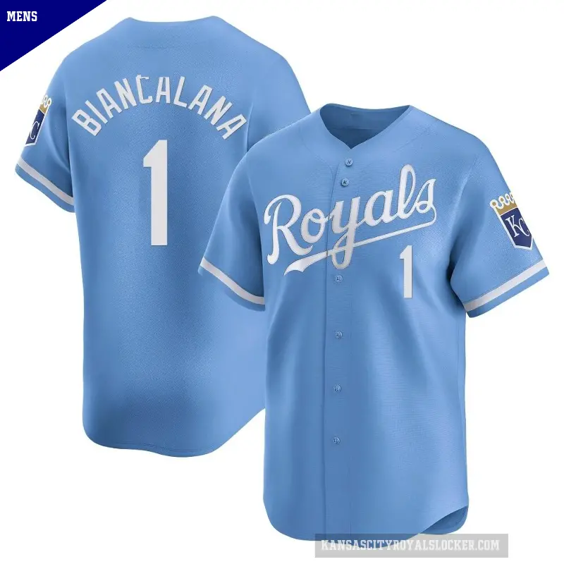 Men's No.1 Buddy Biancalana Kansas City Royals Light Blue Limited Alternate Jersey