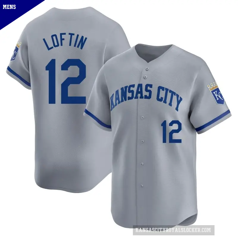 Men's No.12 Nick Loftin Kansas City Royals Gray Limited Away Jersey