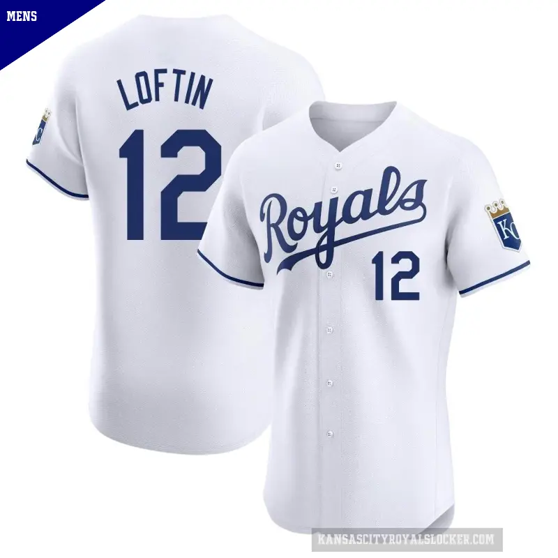 Men's No.12 Nick Loftin Kansas City Royals White Elite Home Jersey