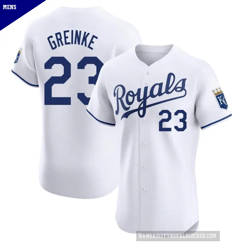 Men's No.23 Zack Greinke Kansas City Royals White Elite Home Jersey
