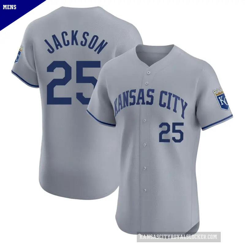 Men's No.25 Danny Jackson Kansas City Royals Gray Elite Road Jersey