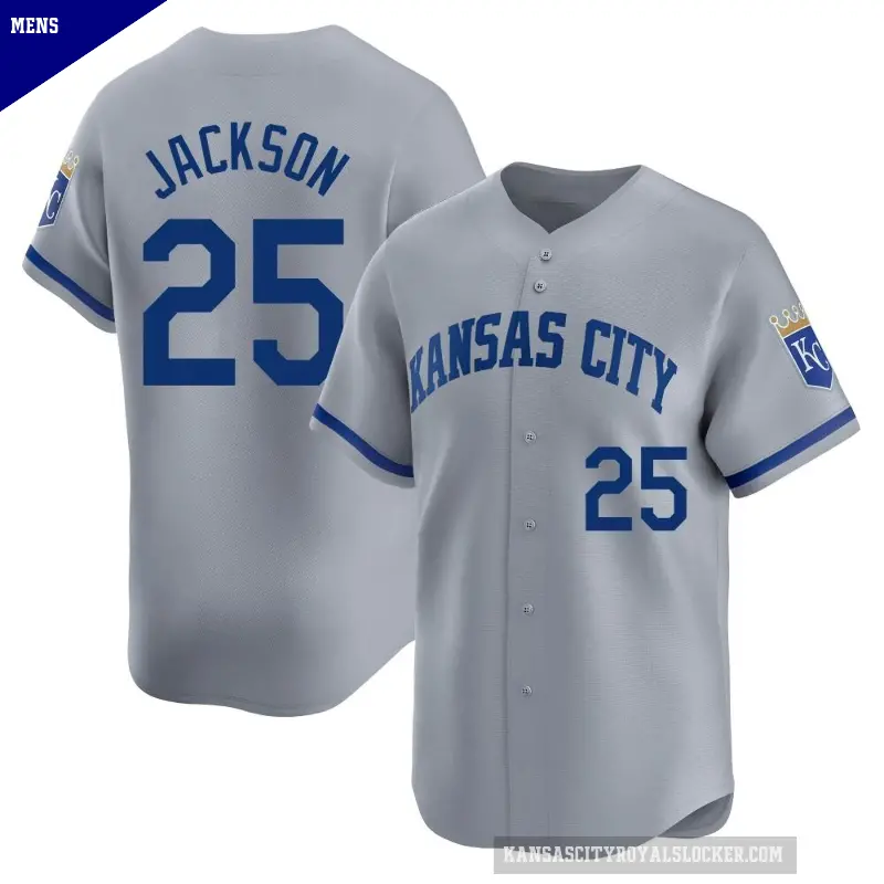 Men's No.25 Danny Jackson Kansas City Royals Gray Limited Away Jersey