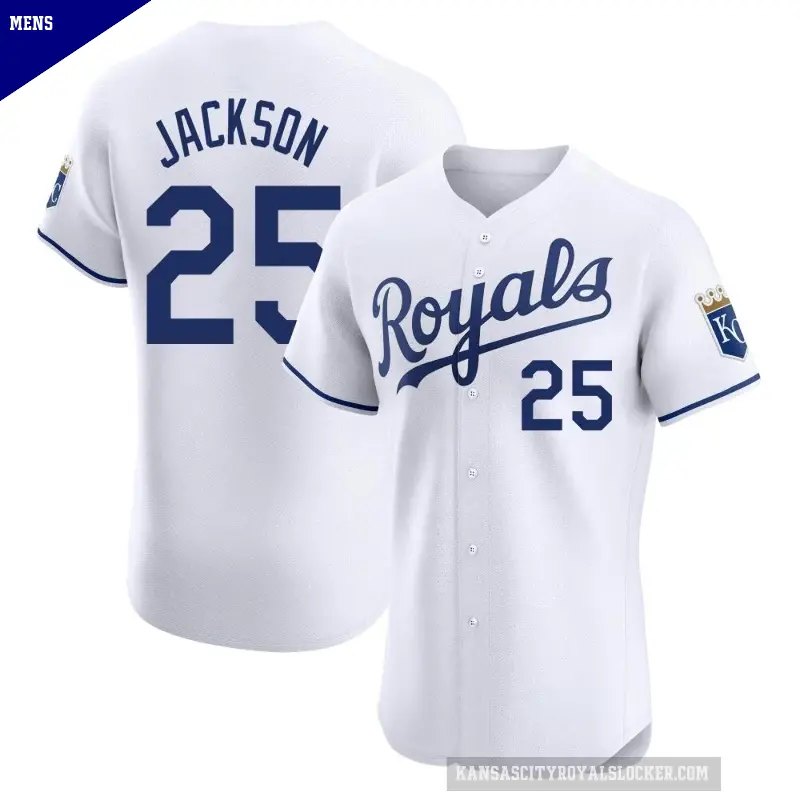 Men's No.25 Danny Jackson Kansas City Royals White Elite Home Jersey