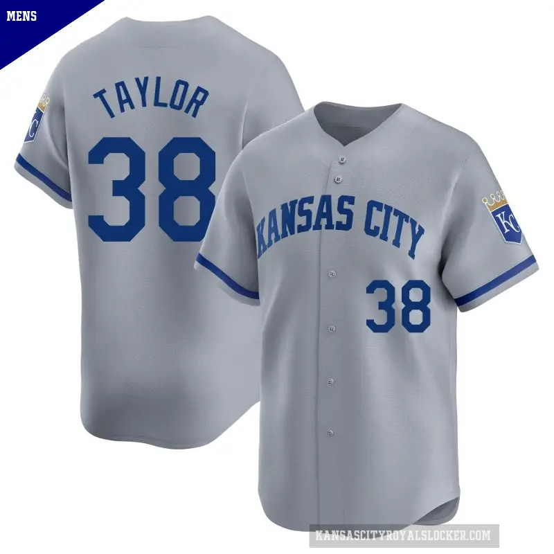Men's No.38 Josh Taylor Kansas City Royals Gray Limited Away Jersey