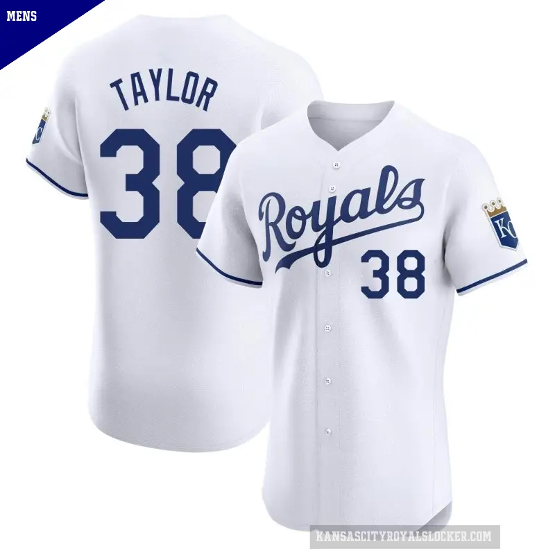 Men's No.38 Josh Taylor Kansas City Royals White Elite Home Jersey
