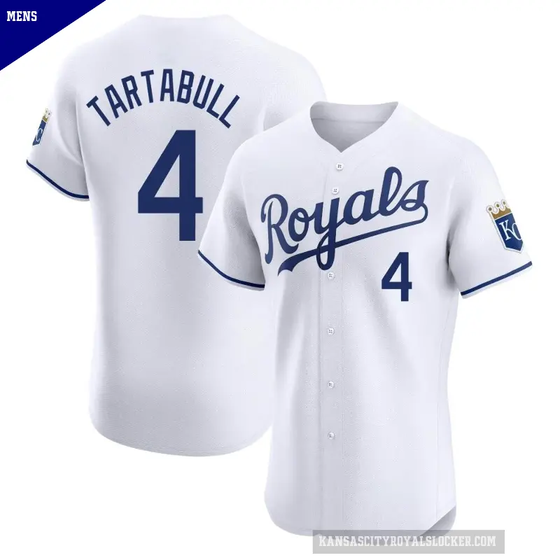 Men's No.4 Danny Tartabull Kansas City Royals White Elite Home Jersey