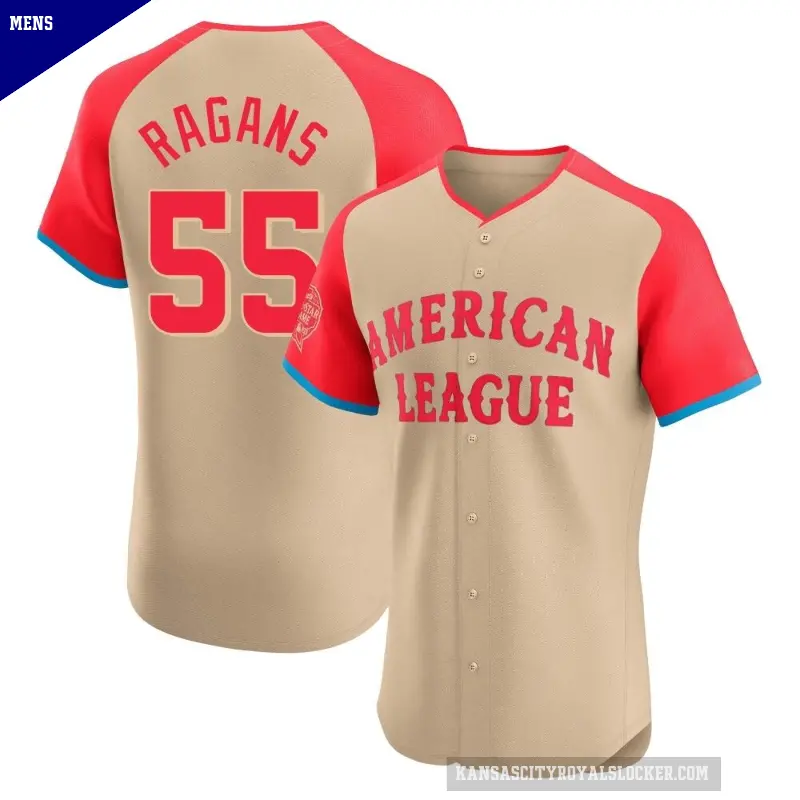 Men's No.55 Cole Ragans Kansas City Royals Cream Elite American League 2024 All-Star Game Jersey
