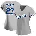 Women's No.23 Zack Greinke Kansas City Royals Gray Authentic Road Jersey