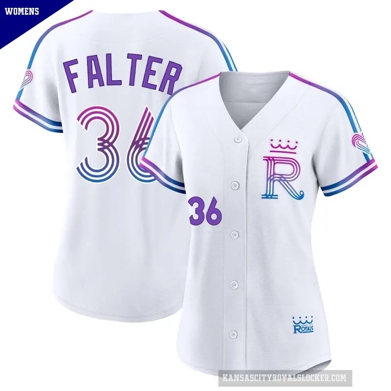 Women's No.36 Bailey Falter Kansas City Royals White Authentic 2026 City Connect Stadium Jersey