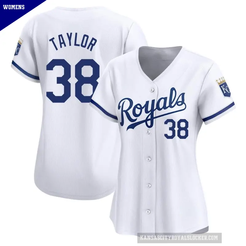 Women's No.38 Josh Taylor Kansas City Royals White Limited Home Jersey