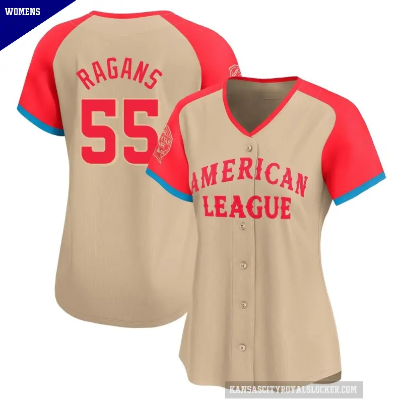 Women's No.55 Cole Ragans Kansas City Royals Cream Limited American League 2024 All-Star Game Jersey