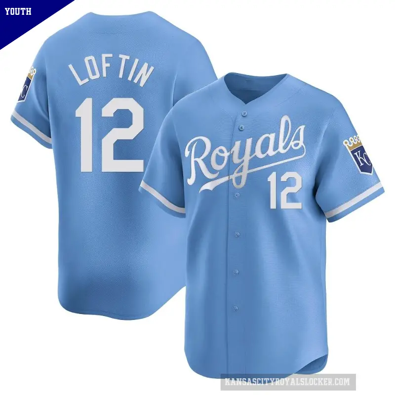 Youth No.12 Nick Loftin Kansas City Royals Light Blue Limited Alternate Jersey