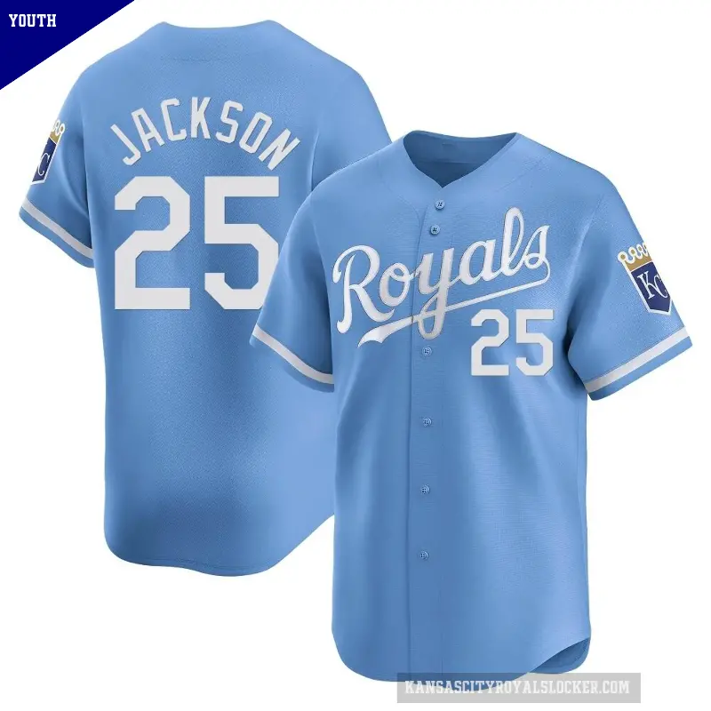 Youth No.25 Danny Jackson Kansas City Royals Light Blue Limited Alternate Jersey