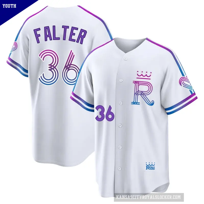 Youth No.36 Bailey Falter Kansas City Royals White Limited 2026 City Connect Stadium Jersey