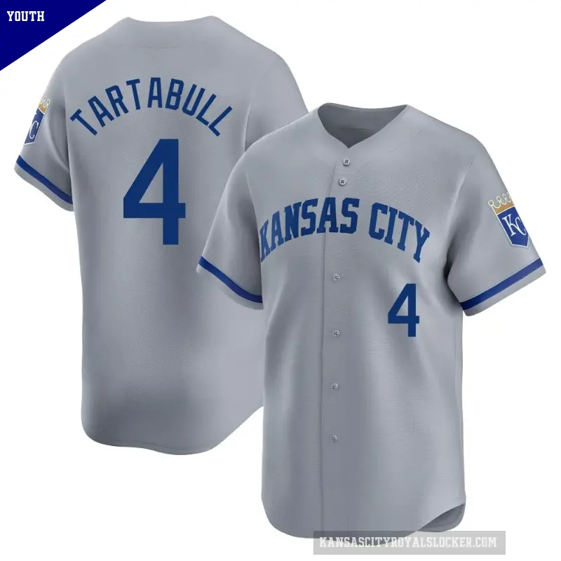 Youth No.4 Danny Tartabull Kansas City Royals Gray Limited Away Jersey