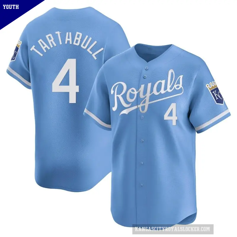 Youth No.4 Danny Tartabull Kansas City Royals Light Blue Limited Alternate Jersey