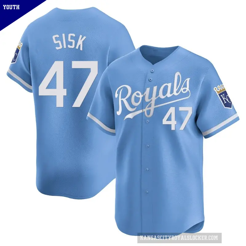 Youth No.47 Evan Sisk Kansas City Royals Light Blue Limited Alternate Jersey