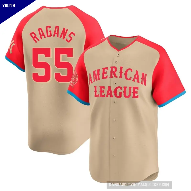 Youth No.55 Cole Ragans Kansas City Royals Cream Limited American League 2024 All-Star Game Jersey