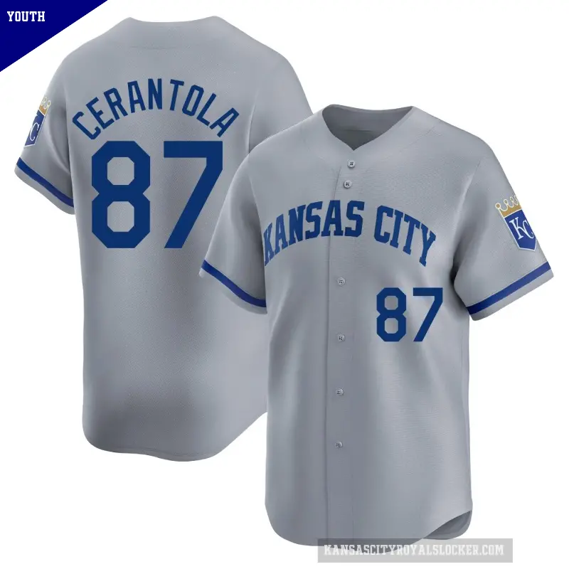 Youth No.87 Eric Cerantola Kansas City Royals Gray Limited Away Jersey