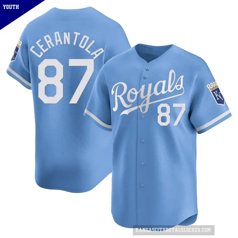 Youth No.87 Eric Cerantola Kansas City Royals Light Blue Limited Alternate Jersey
